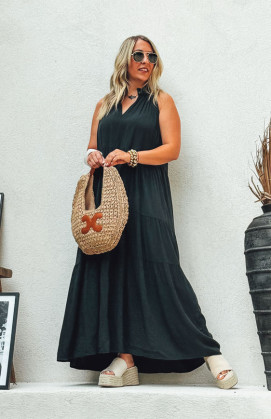 Black CAMERON long sleeveless dress