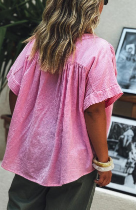 Blouse SERVANE manches courtes rose