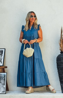 Blue MAGDA long sleeveless...