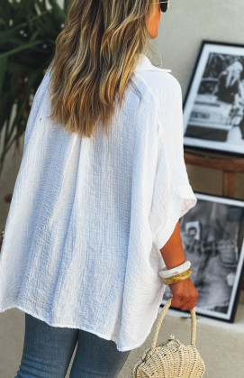 Chemise MAGALI manches courtes blanche