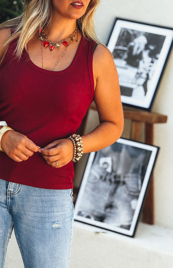 Burgundy NICO tank top