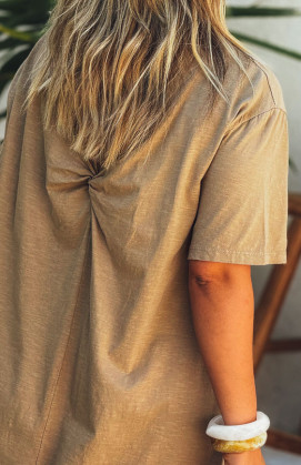 Robe VICKY longue manches courtes camel