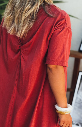 Robe VICKY longue manches courtes bordeaux
