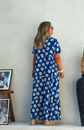 Robe ROSITA longue manches courtes