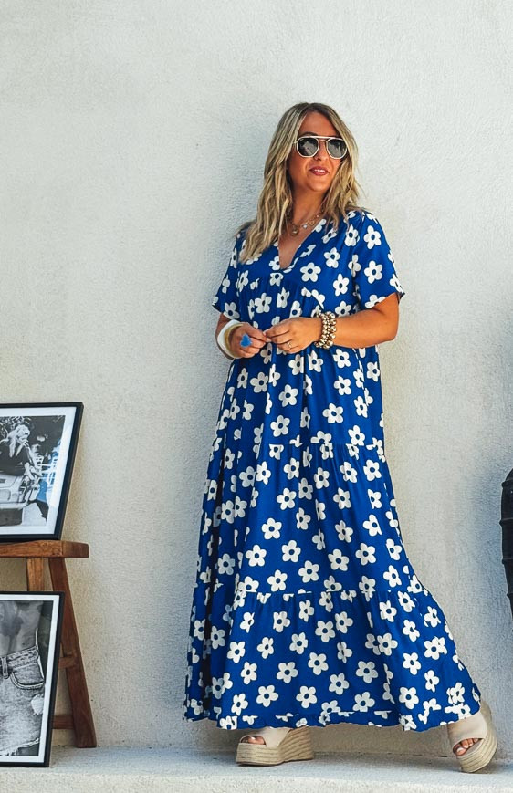 Robe ROSITA longue manches courtes