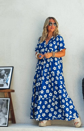 Robe ROSITA longue manches courtes