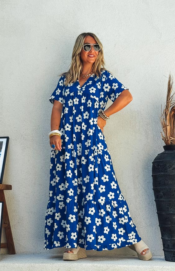 ROSITA long dress, short sleeves