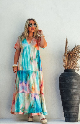 Robe LOUANE longue manches courtes