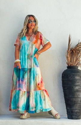 Robe LOUANE longue manches courtes