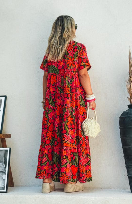 Robe STEPHANIE longue manches courtes