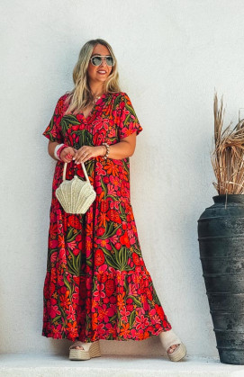 Robe STEPHANIE longue manches courtes