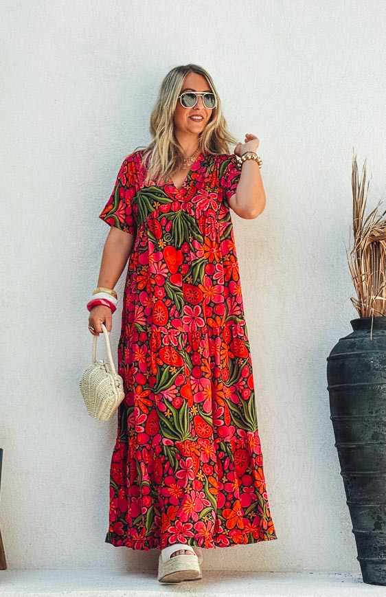 Robe STEPHANIE longue manches courtes