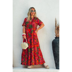 Robe STEPHANIE longue manches courtes