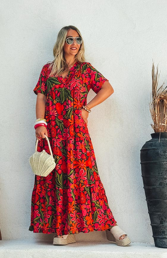 STEPHANIE long dress, short sleeves