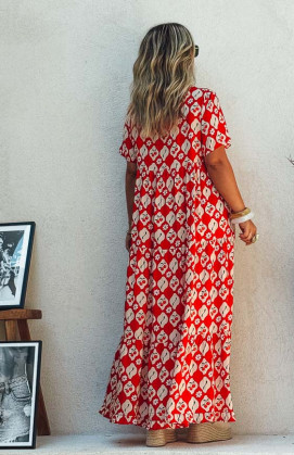 Robe GIUSTINA longue manches courtes