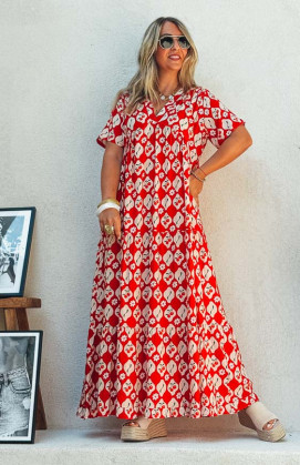 Robe GIUSTINA longue manches courtes