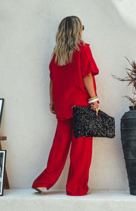 Red PERLA short-sleeved shirt