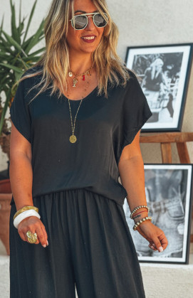 Black MARINA short-sleeved...