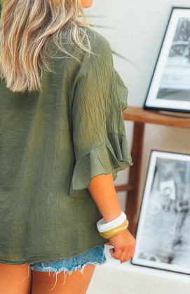 PATRICIA short-sleeved blouse khaki