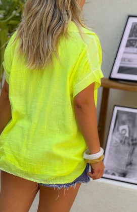 Neon yellow ELYANNE short-sleeved shirt