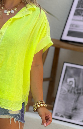 Neon yellow ELYANNE short-sleeved shirt