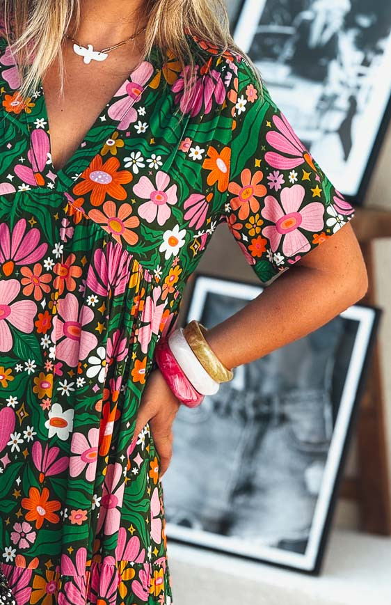 GIANA long dress, short sleeves