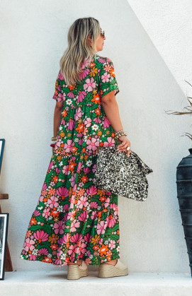 Robe GIANA longue manches courtes