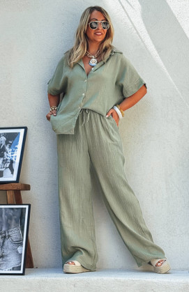 Chemise PERLA manches courtes kaki
