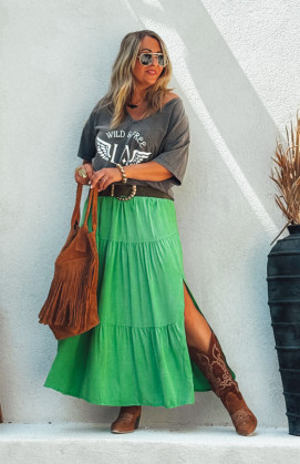 Jupe GRETA longue verte