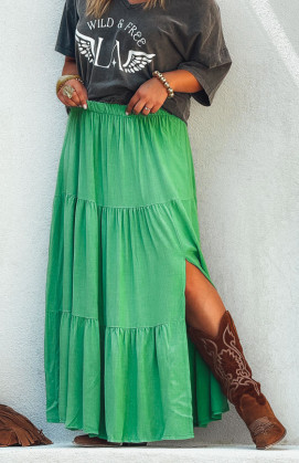 Jupe GRETA longue verte