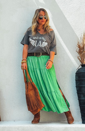 Jupe GRETA longue verte