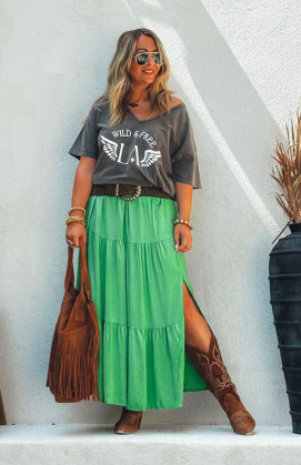 Jupe GRETA longue verte