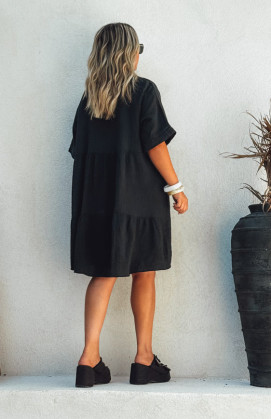 Robe LISA courte manches courtes noire