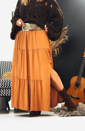 Jupe GRETA longue caramel