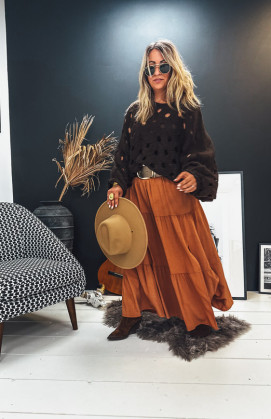 Jupe GRETA longue caramel