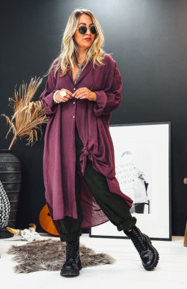Robe MEGAN longue aubergine