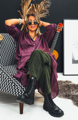 Robe MEGAN longue aubergine