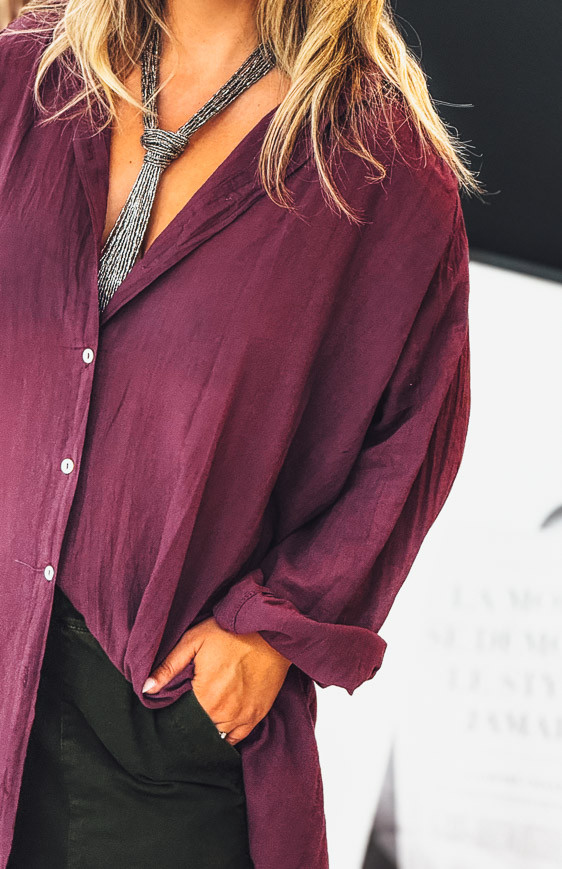 Robe MEGAN longue aubergine
