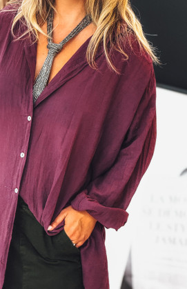 Robe MEGAN longue aubergine
