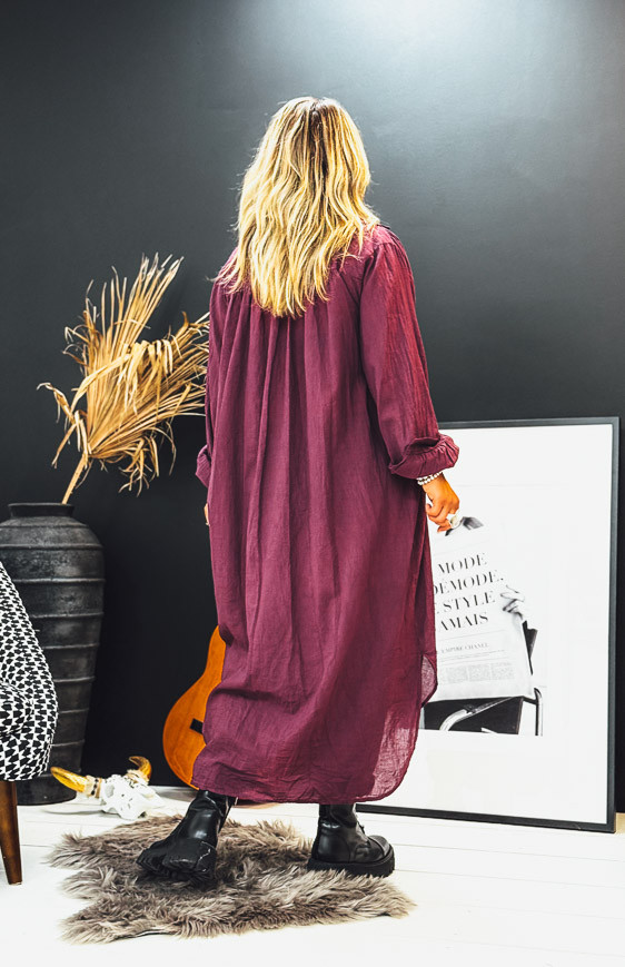 Robe MEGAN longue aubergine