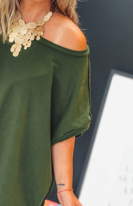 T-shirt AMERIGO manches courtes vert olive foncé
