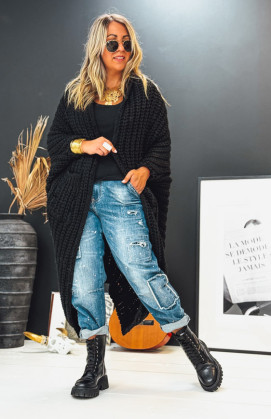 Black GINO long cardigan