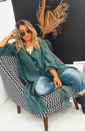MEGAN long emerald dress