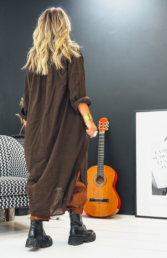 Robe MEGAN longue chocolat