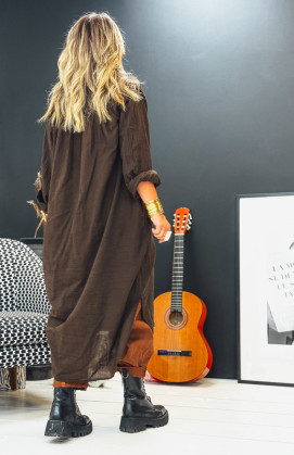 Robe MEGAN longue chocolat