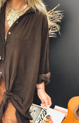 Robe MEGAN longue chocolat