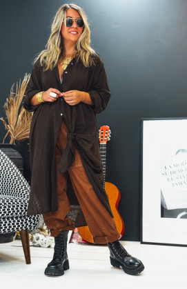 Robe MEGAN longue chocolat
