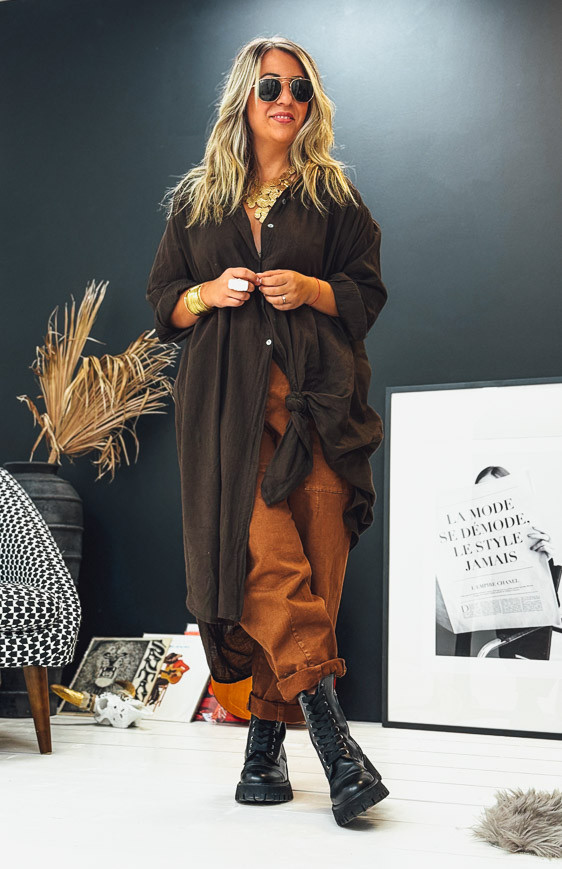 Robe MEGAN longue chocolat
