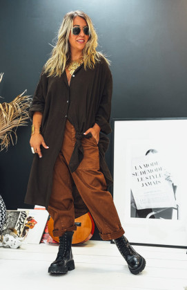 Robe MEGAN longue chocolat