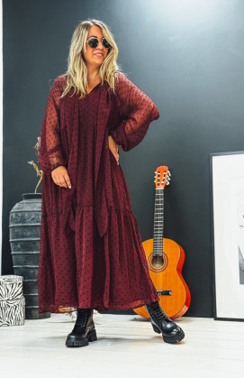 Burgundy MARJORIE long dress